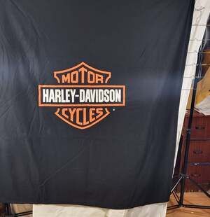 Harley-Davidson Black Logo Throw Blanket with Travel Carry Bag
